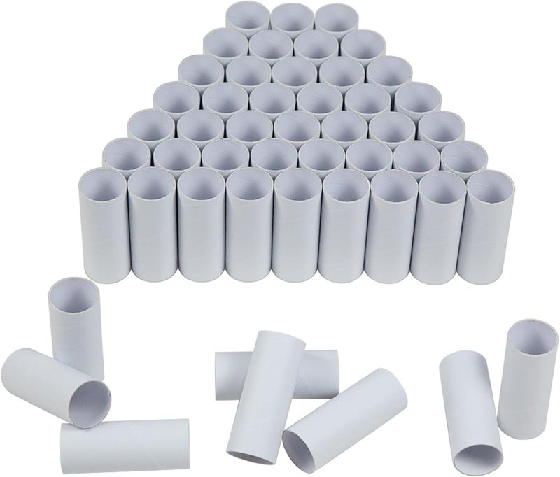 HESESOH 50 Pack Cardboard Tubes for Crafts - 1.57 x 3.94 Inches - Total White Toilet Paper Empty Rolls Round Thick Tubes Sturdy for Classroom Family Handmade DIY Projects - Image 1